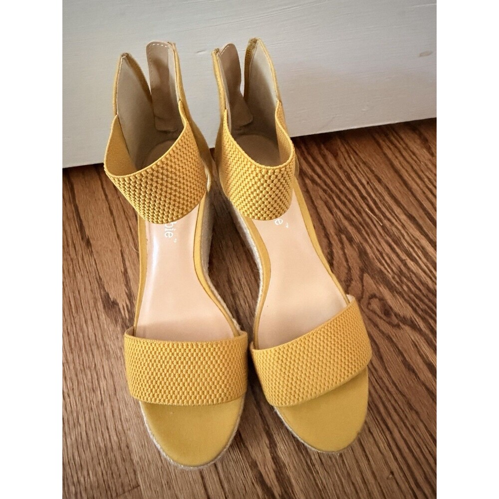NEW WOMEN LEXI and ABBIE Ashton Espadrille YELLOW PLATFORM SANDALS SIZE 7